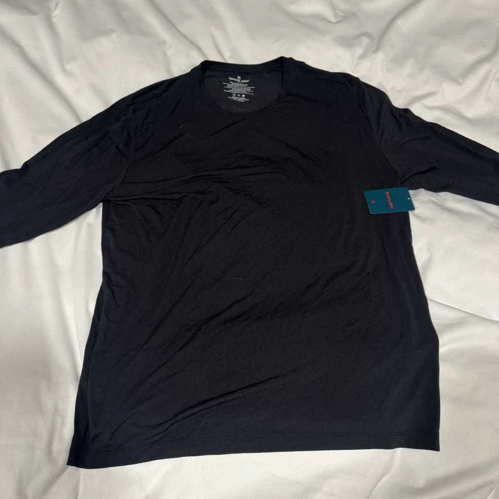 Tommy John Second Skin Pajama Black Long Sleeve Crew Neck Men's Size Large - NWT